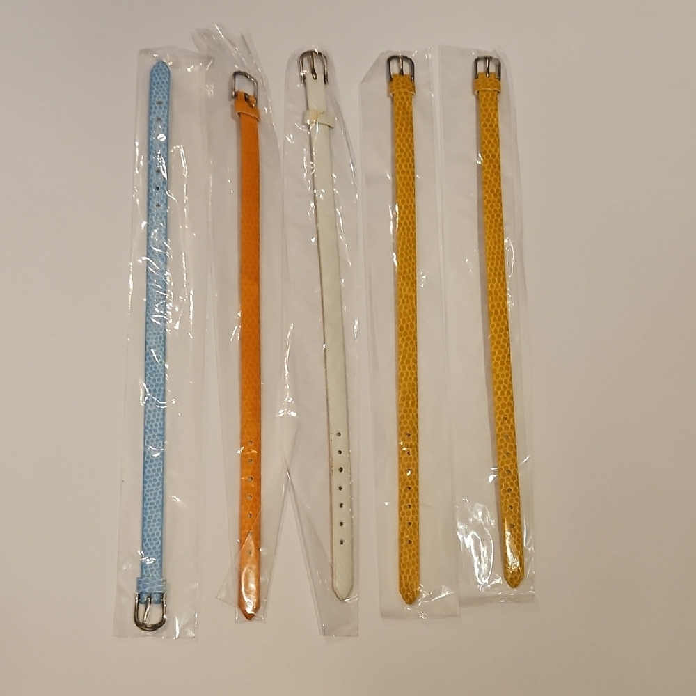 Leather Bracelet Set Of 5 Snake Craft Supplies Jewelry Making Multi-color NEW